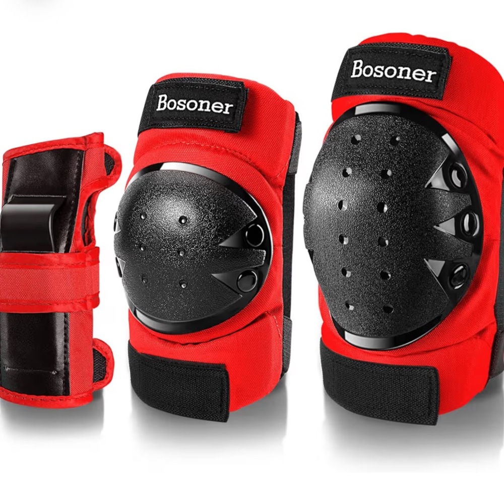 Bosoner Red and Black Protective Gear Set